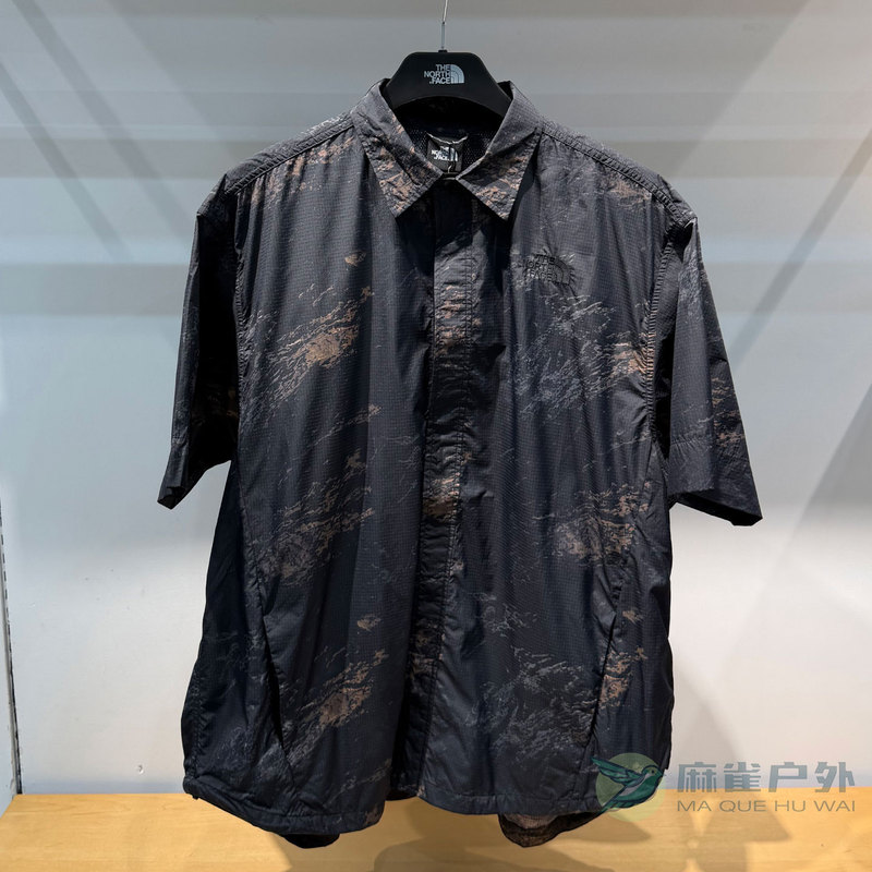 26 Spring and Summer New Models Thenorthface Ue Series Men's Outdoor Lightweight Short-Sleeved Lapel Shirt 8F5Z