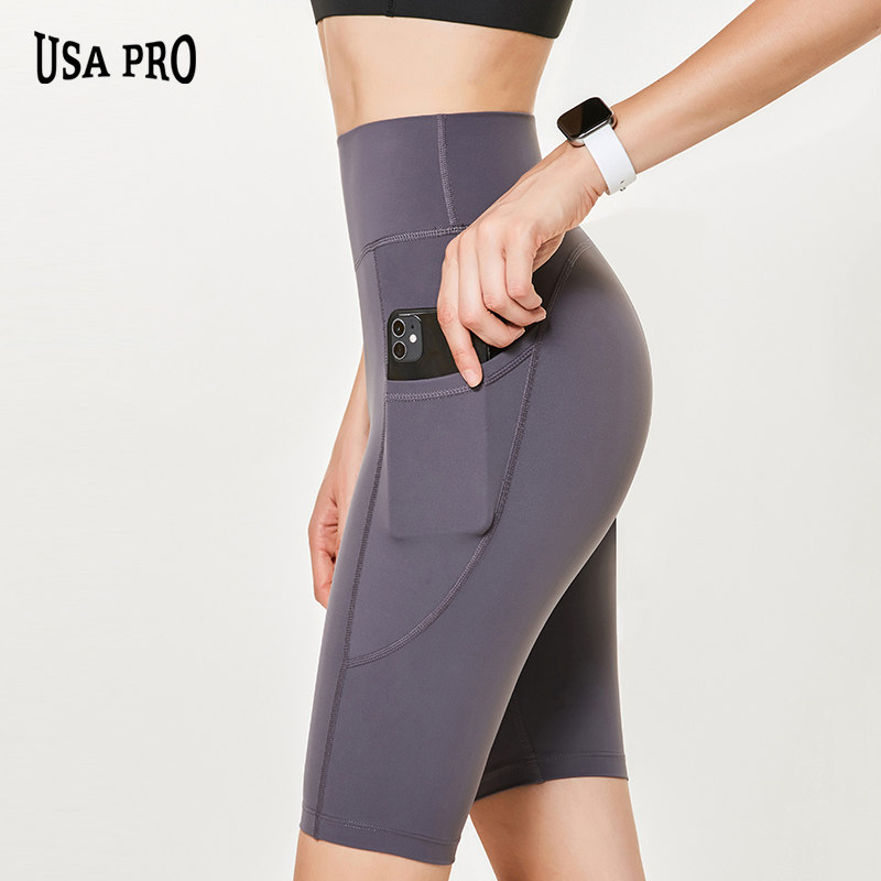 Sports five-point pants women's quick-drying high waist hip fitness pants Peach summer thin section running yoga shorts cycling pants