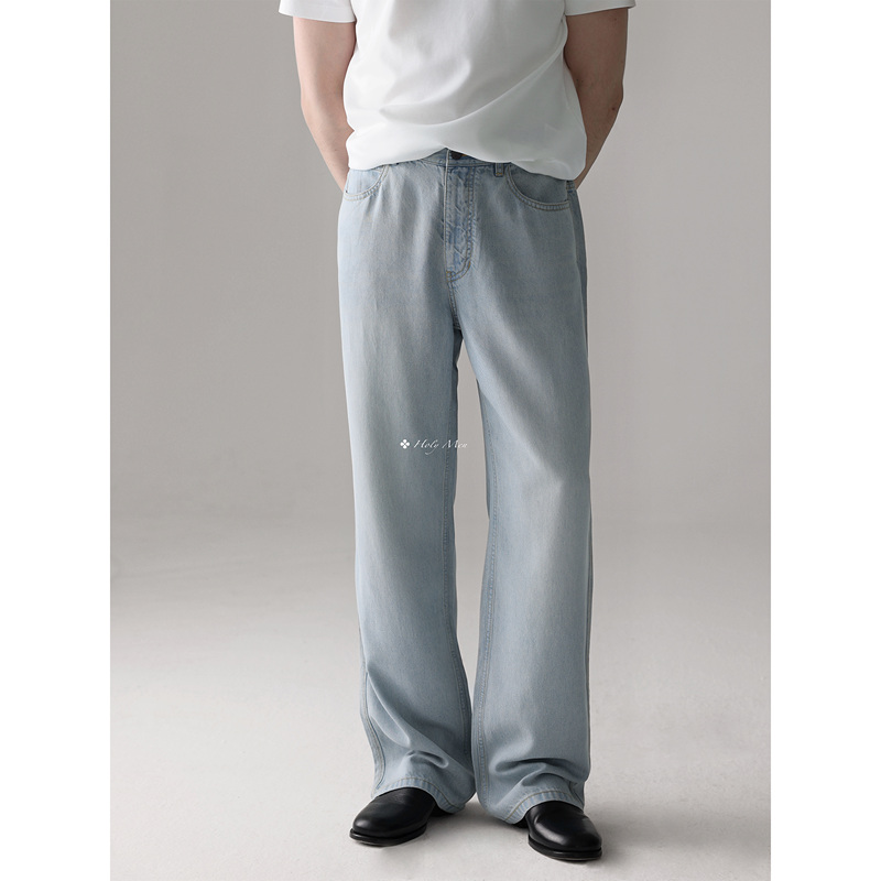Holymen | Custom-Woven Tencel Cupro Summer Cool and Soft Drapey Liquid Denim Pants Holymen | Custom-Woven Tencel Cupro Summer Cool and Soft Drapey Liquid Denim Pants