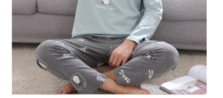 Đặc biệt hàng ngày đồ ngủ nam dài tay cotton mùa thu mỏng thể thao nam và quần giải trí nhà phù hợp với kích thước lớn pijama nam