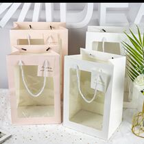 Flower gift box Empty box High-value ins wind fairy Valentines Day Birthday gift transparent gift handbag bagging