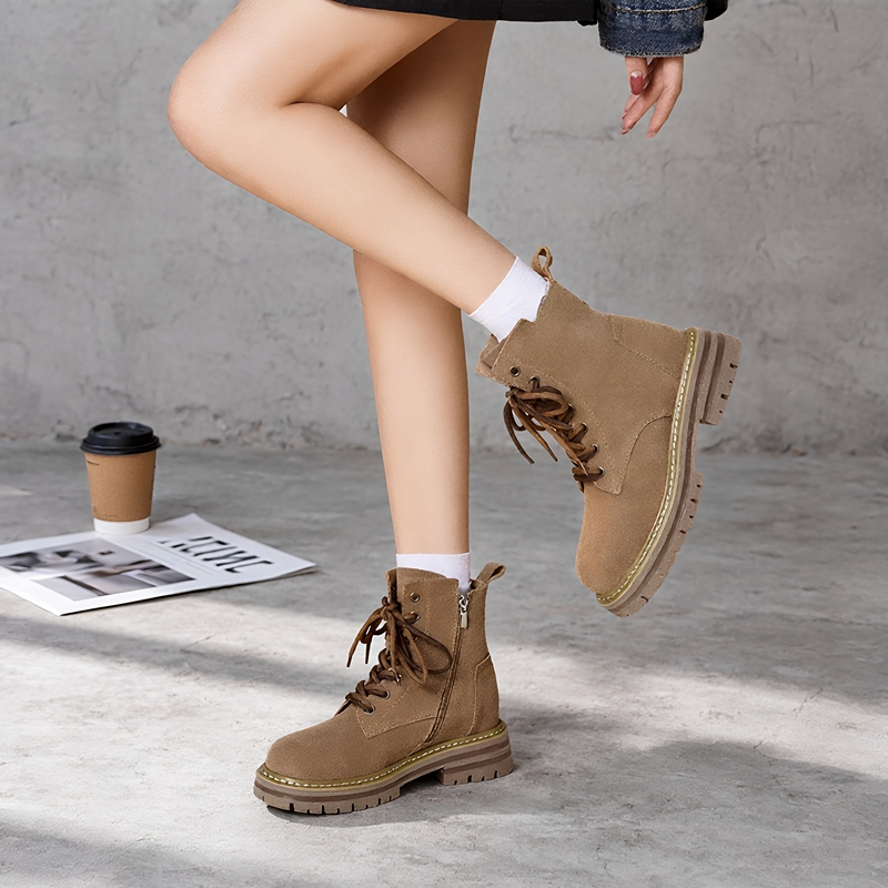 Genuine Leather Height-Increasing British Style Martin Boots for Women 2026 New Outdoor Hiking and Mountaineering Boots Women's Workwear Yellow Boots Genuine Leather Height-Increasing British Style Martin Boots for Women 2026 New Outdoor Hiking and Mountaineering Boots Women's Workwear Yellow Boots