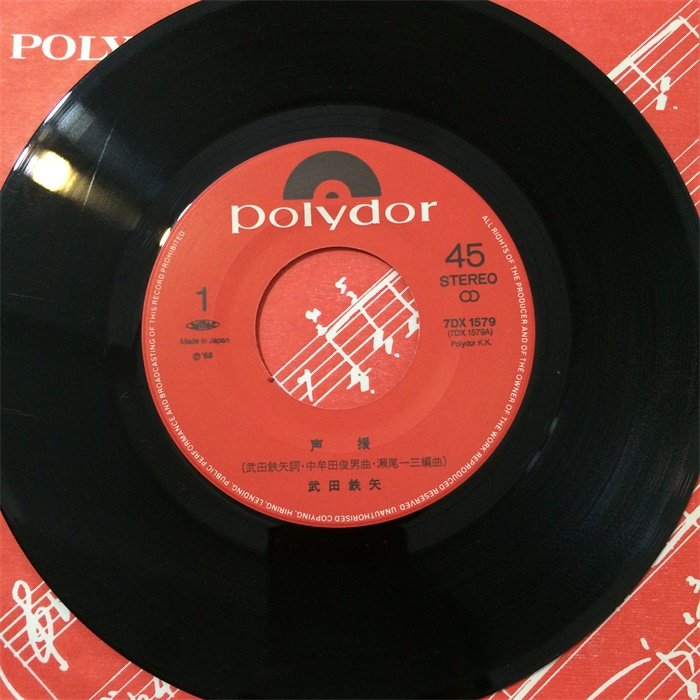7寸黑膠lp唱片武田鉄矢 聲援 3年b組金八先生主題曲