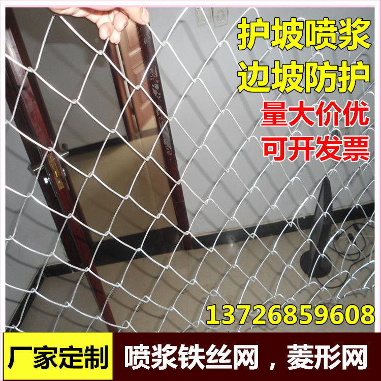 Customized slope protection mesh Spray Pulp Steel Wire Mesh Slope Protective Netting Hook Flower Mesh Decoration Rhomboid Mesh Galvanized Iron Silk Screen Manufacturer