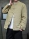 Traje Tang de algodón y lino de estilo chino, abrigo de algodón cálido y grueso de invierno para hombre, abrigo de algodón con botones sueltos de gran tamaño, chaqueta de algodón a la moda