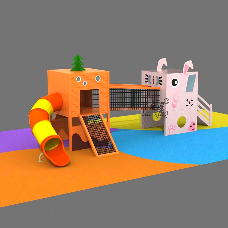 Community outdoor large wooden slide kindergarten children's wooden little doctor slide combination climbing network game play facilities
