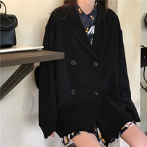 200 Jin fat sister Korean version of heart machine solid color coat spring dress Korean fat plus size loose suit coat tide