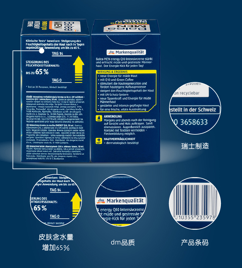 Dm Đức nhập khẩu Balea guava ya coenzyme Q10 vitality nhăn chống nhăn giữ ẩm ngày - Kem dưỡng da kem dưỡng da cho da dầu