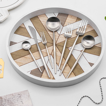 Net red Portuguese sanding knife and fork Soup spoon Coffee spoon cake fork Household hotel Western tableware