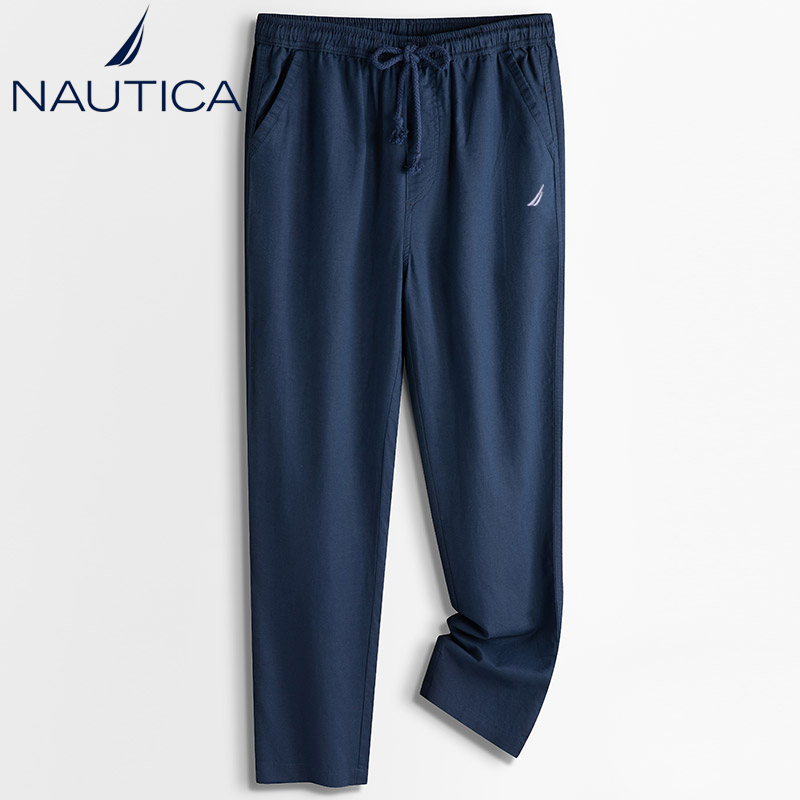Nautica/Notica Genuine Men's Cotton-Linen Blend Casual Pants, Summer Thin Loose Straight-Leg Long Trousers Nautica/Notica Genuine Men's Cotton-Linen Blend Casual Pants, Summer Thin Loose Straight-Leg Long Trousers