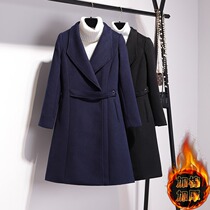 Sales Department overalls coat womens winter professional woolen coat long slim thickened front desk woolen overalls