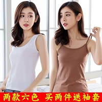 Vest nữ mùa hè trắng đan sling cotton hoang dã 2018 hè mới phiên bản Hàn Quốc mặc đồ lót không tay áo bánh bèo