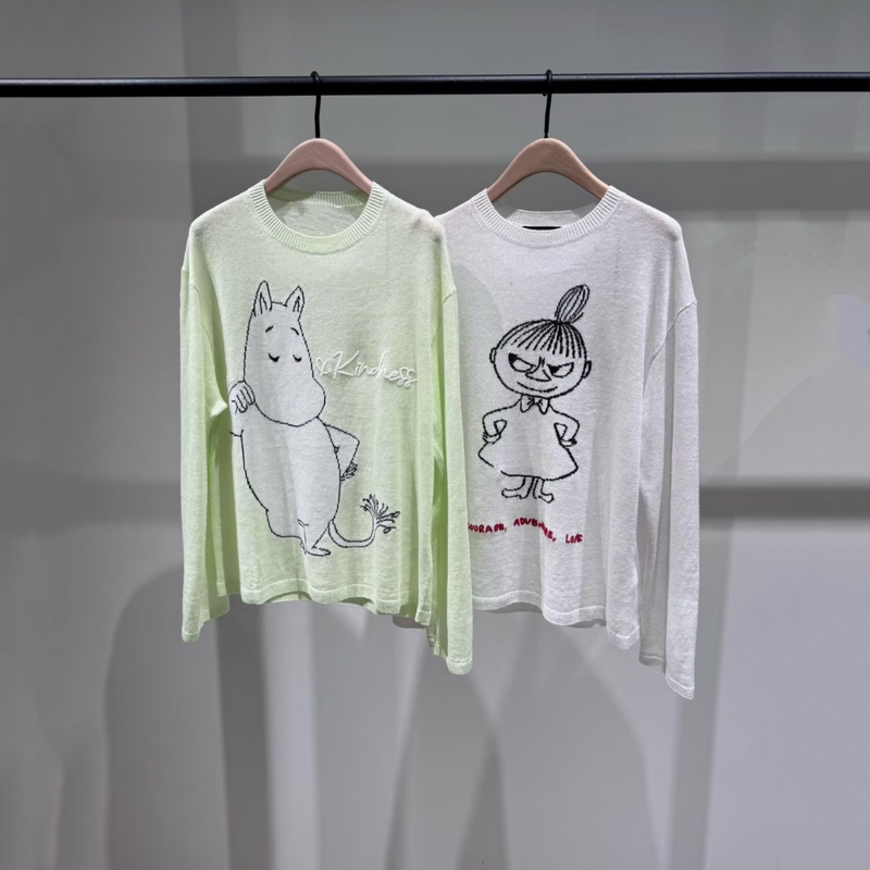 In Stock [Same Style as in the Mall] m Brand 2026 Summer New Lightweight Long-Sleeve Knit Sweater Loose Pullover Top for Women