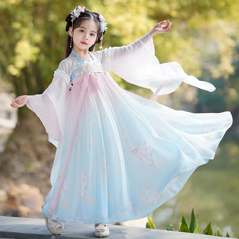Girls' Hanfu, Super Fairy-Like Chinese Style, Little Girl's Ancient Costume, Children's New Chinese Style 2026 New Model, Ancient Style Tang Suit for Spring