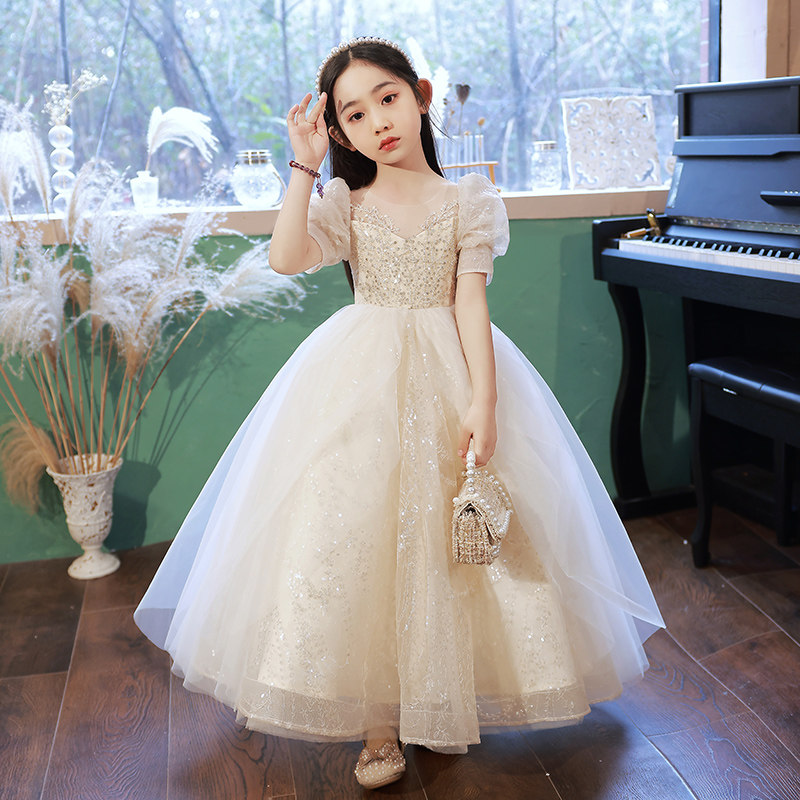 strapless open back dress Off Shoulder Rhinestone Layered Princess Dress With Slit