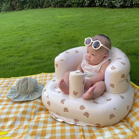 宝宝充气座椅满月百天布置场景装饰婴儿气球拍照道具30天100百日