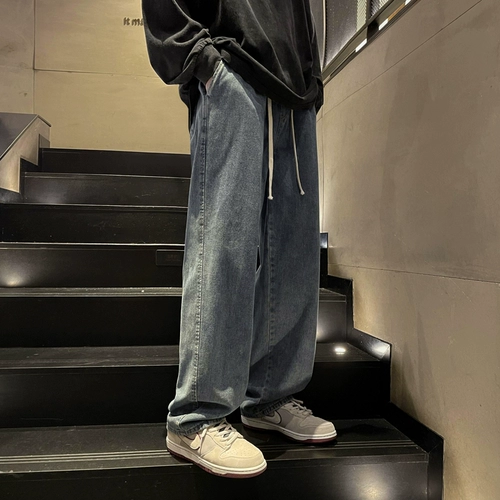 Летние джинсы, повседневные брюки, штаны, свободный прямой крой, в американском стиле