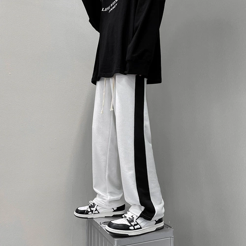 Летние трендовые шелковые тонкие штаны, свободный прямой крой