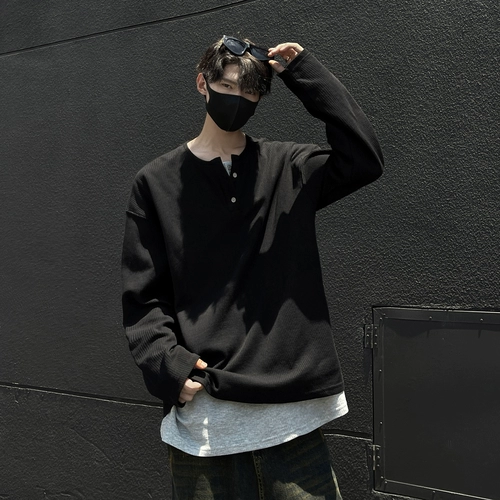 Комплект, осенний лонгслив, базовая рубашка, оверсайз