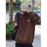 Осенняя утепленная бордовая толстовка с капюшоном, куртка, оверсайз, в американском стиле