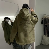 Спортивный осенний утепленный розовый балахон с капюшоном, оверсайз