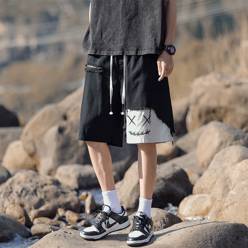 Мужские летние шорты, баскетбольные штаны для отдыха, в американском стиле, оверсайз