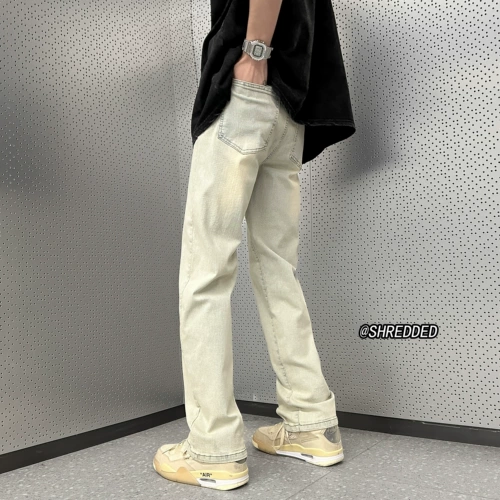 Летние джинсы, штаны, 2025 года, в американском стиле, свободный прямой крой