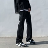 Черные джинсы, летние штаны для отдыха, свободный прямой крой, в американском стиле