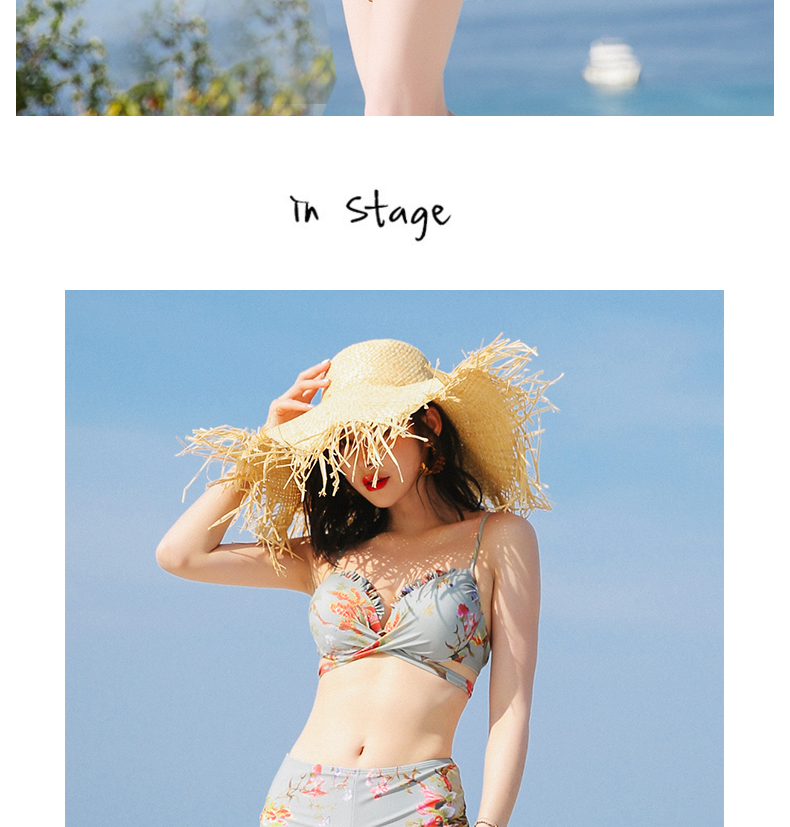 2018 mới siêu chia áo tắm nữ ba mảnh bikini bảo thủ ngực nhỏ tụ tập che bụng đồ bơi - Bộ đồ bơi hai mảnh áo hai mảnh