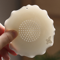 Dehua white porcelain tea drain Kung Fu tea accessories Tea filter Ceramic handmade tea partition Lotus leaf tea filter