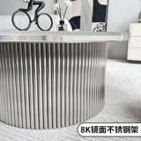 Итальянский журнальный столик с хрусталем CC, минималистичный, светлый, роскошный дизайнерский, креативный, для виллы, гостиной, для маленькой квартиры, мраморный круглый журнальный столик