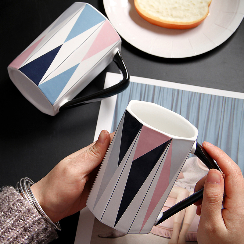 Creative ceramic keller cup one simple office coffee milk for breakfast ins cup with a spoon