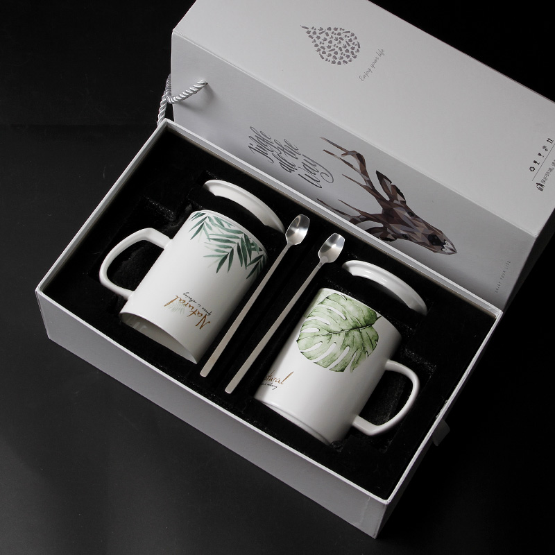 With hand gift ins couples mark cup of office coffee cup northern wind ceramic cups With cover teaspoons of gift boxes