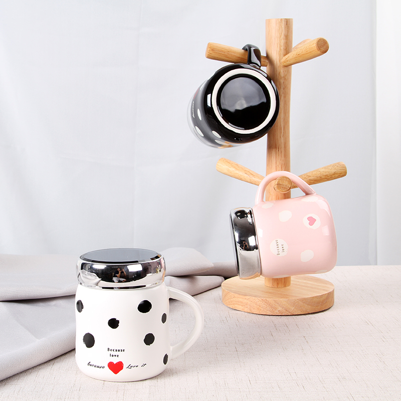 Couples cup creative household mark cup with cover express car ceramic contracted glass coffee cup office girl