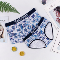 caber caberty underpants female men lovers underpants modale cotton mass tide youth mid-waist flat corner pants spring summer