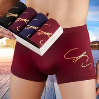 Tide Đồ lót nam Cotton Boxer Thanh niên 100% Cotton Quần short thoáng khí Đầu người Hàn Quốc Thoải mái quần lót