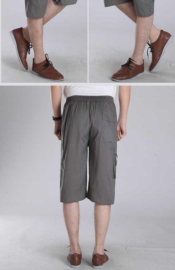 Mùa hè mỏng phần trung niên nam cắt quần tây nam lỏng lẻo phù hợp với quần short trung niên 7 quần quần cha quần short thô nam