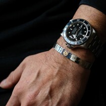 Purely handmade Japanese KatouShun 8mm 18K gold rose flat bracelet