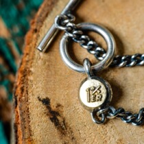 Japanese hand-made Fate Co Special Edition 18K 1%er point Gold T-buckle Chain Necklace