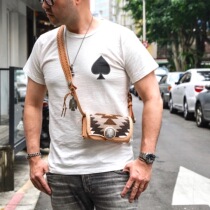 Lucky John Limited Chamayo handmade wool Thunderbird antique silver coin buckle detachable wallet shoulder bag