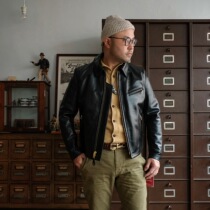 Spot invincible cost-effective Schott 689H black horse skin lining cotton lining fir collar knight leather jacket