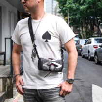 Lucky John Limited Chamayo handmade wool Thunderbird antique silver coin buckle detachable wallet shoulder bag