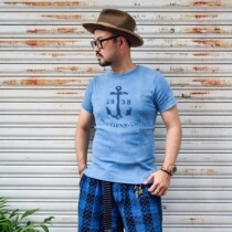  New arrival France Fleurs De Bagne natural blue dyed summer slim short T