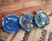 Japanese hand-sewn Putpet indigo blue-dyed old cloth prick pocket-peace