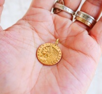 The original WORKS 1911 Indians like $5 rare gold coin necklace
