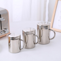 304 stainless steel mouth cup water cup tea tank children Primary School kindergarten with lid with handle Milk Cup lettering