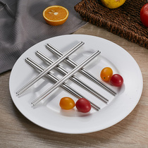 Kanglei 304 stainless steel chopsticks household non-slip anti-scalding square metal chopsticks 10 pairs family set food grade material