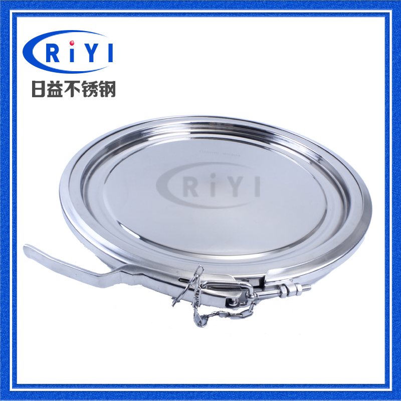 304 stainless steel quick opening clamp manhole can be opened clamp flat bottom atmospheric pressure manhole Milk bucket turnover hopper