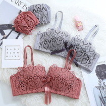 Lingerie set women without steel ring thin sexy lace half cup gathered on small chest to collect auxiliary milk anti-sagging bra