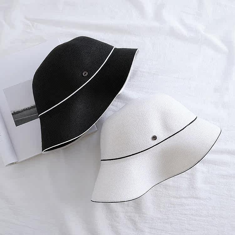 Japanese-style simple fisherman's hat, women's summer basin hat, foldable, elegant and casual, beach travel hat, sunshade hat, trendy detail image 7